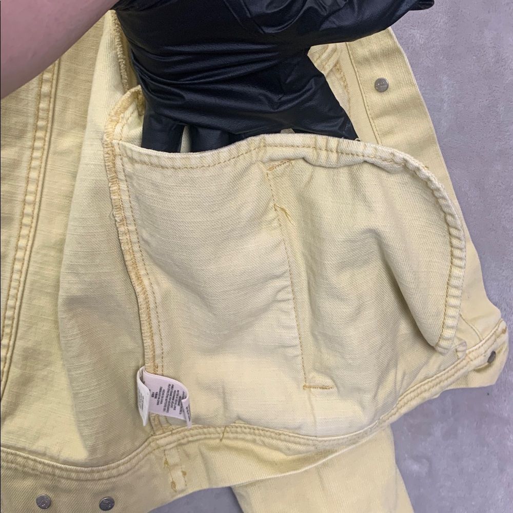 FREE PEOPLE | MEDIUM Women DENIM JACKET | YELLOW GOLDEN - Picture 6 of 16